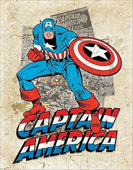 Amazon.co.jp: メタルサイン 「Captian America - Cover Splash